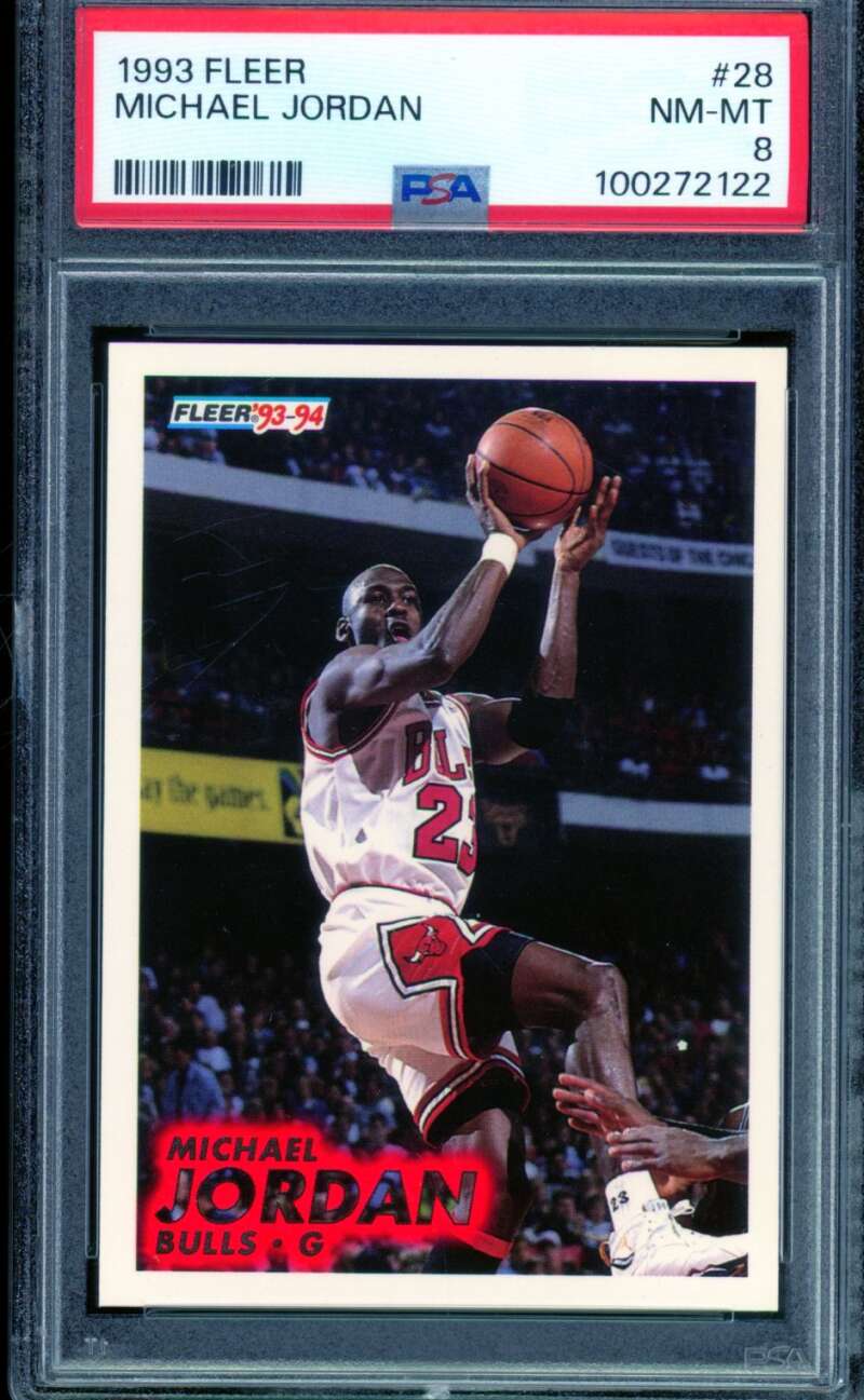 Michael Jordan Card 1993-94 Fleer #28 PSA 8 Image 1