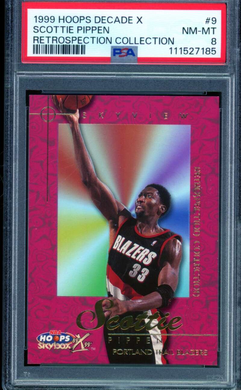 Scottie Pippen 1999-00 Hoops Decade X Retrospection Collection (pop 2) #9 PSA 8 Image 1