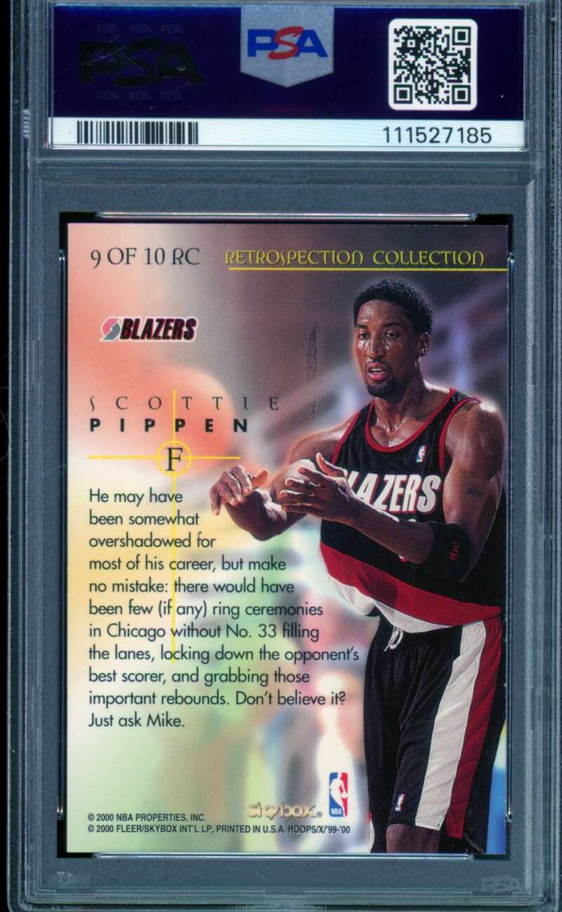 Scottie Pippen 1999-00 Hoops Decade X Retrospection Collection (pop 2) #9 PSA 8 Image 2