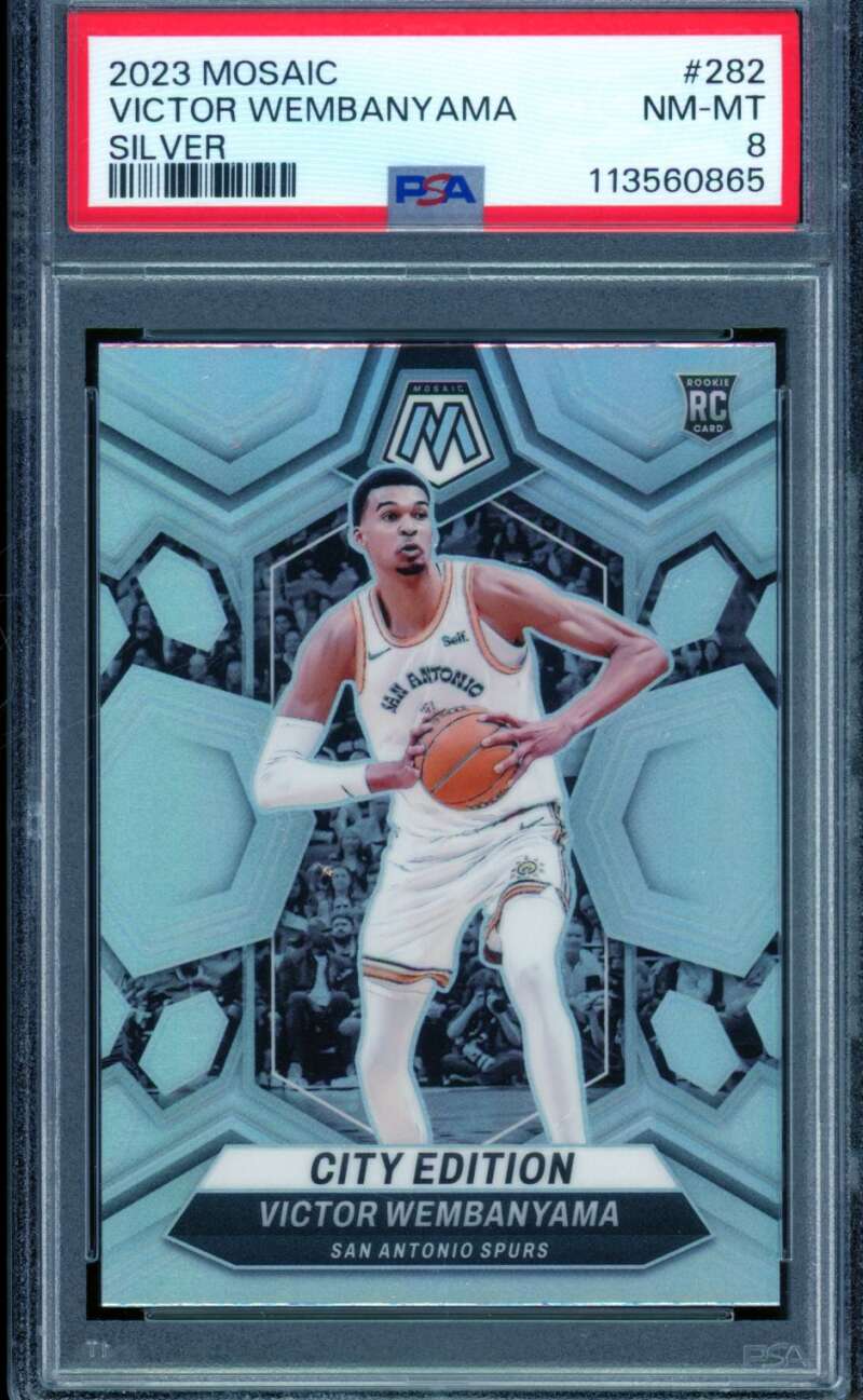 Victor Wembanyama Rookie Card 2023-24 Mosaic Ailver #282 PSA 8 Image 1