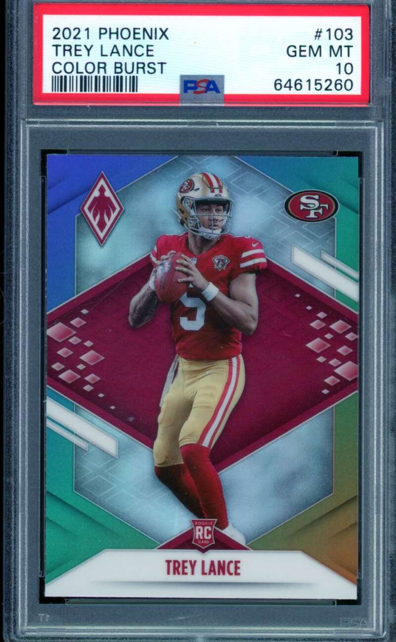 Trey Lance Rookie Card 2021 Phoenix Color Burst (pop 6) #103 PSA 10 Image 1