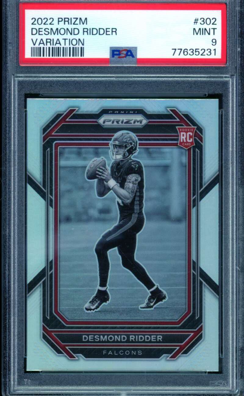Desmond Ridder Rookie Card 2022 Prizm Variation #302 PSA 9 Image 1