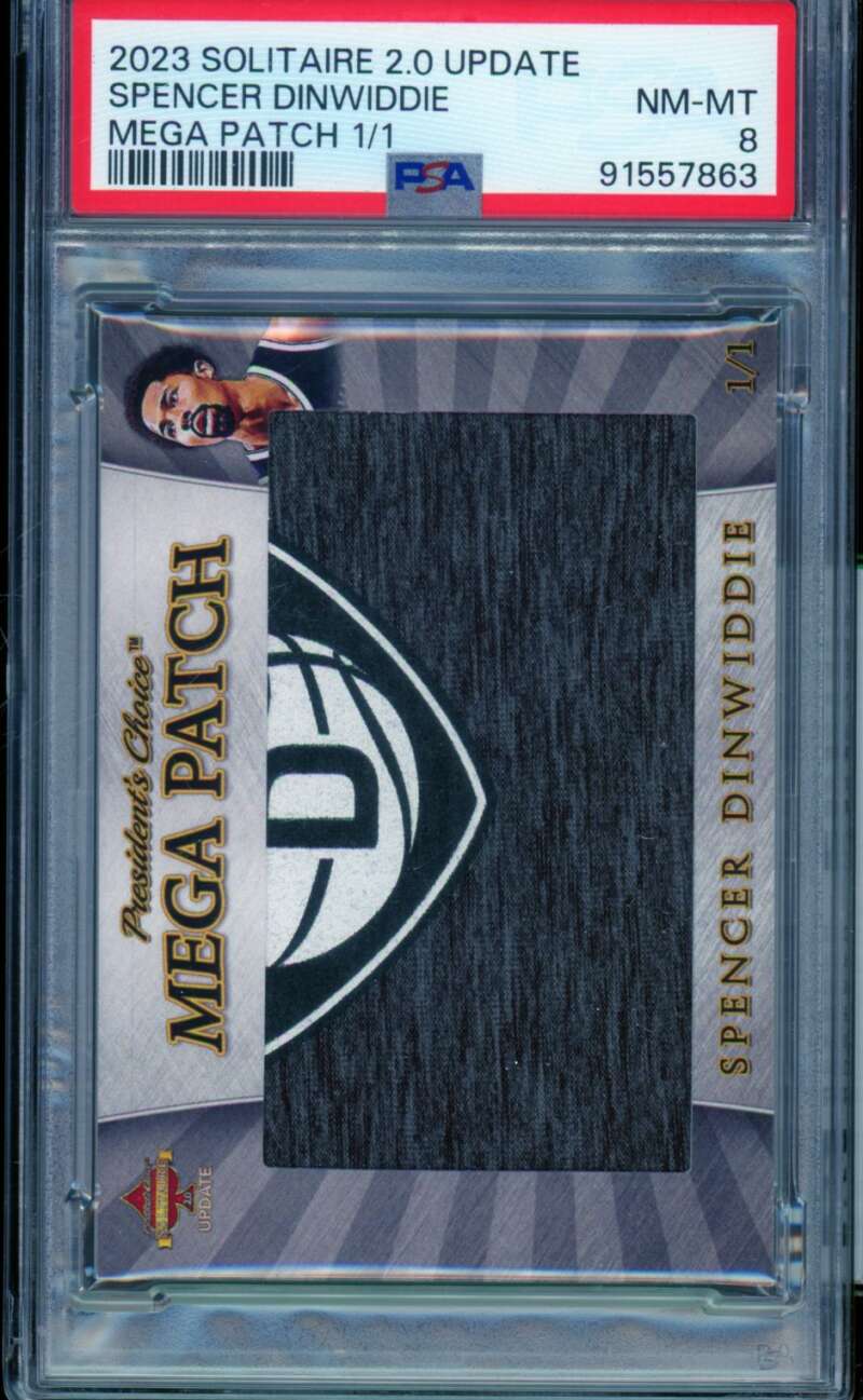 Spencer Dinwiddie Card 2023-24 Solitaire Mega Patch (1/1) #nno PSA 8 Image 1