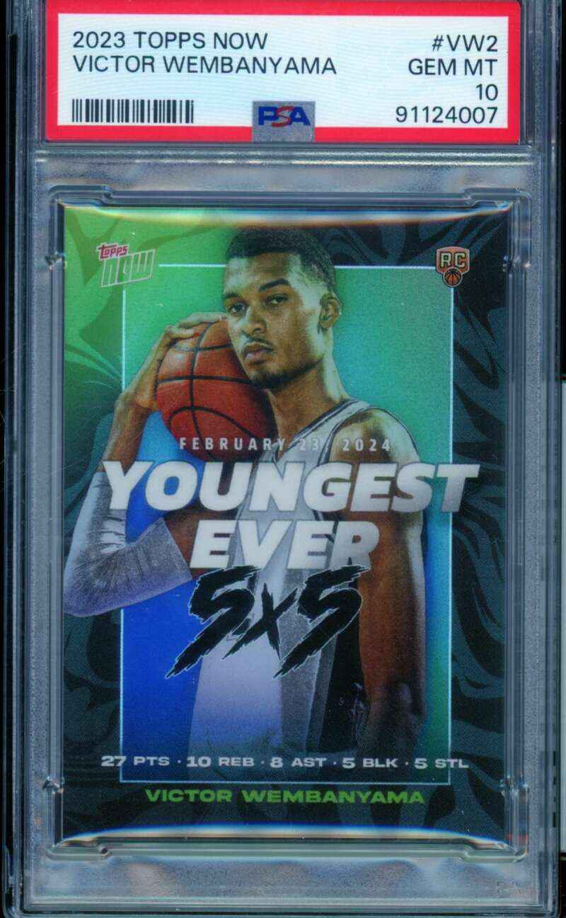 Victor Wembanyama Rookie Card 2023-24 Topps Now #VW2 PSA 10 Image 1