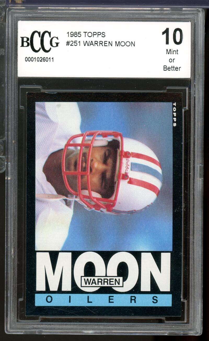 1985 Topps #251 Warren Moon Rookie Card BGS BCCG 10 Mint+ Image 1