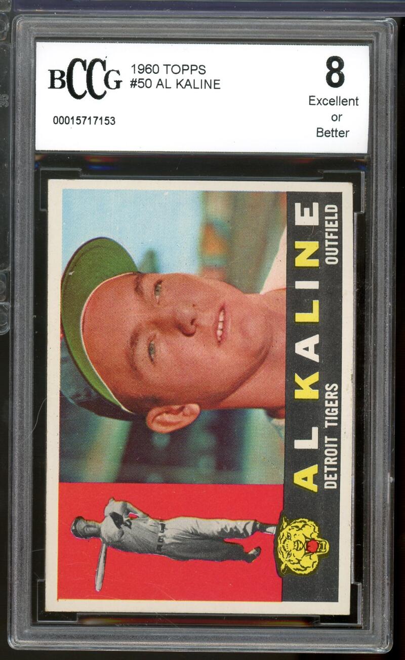 1960 Topps #50 Al Kaline Card BGS BCCG 8 Excellent+ Image 1