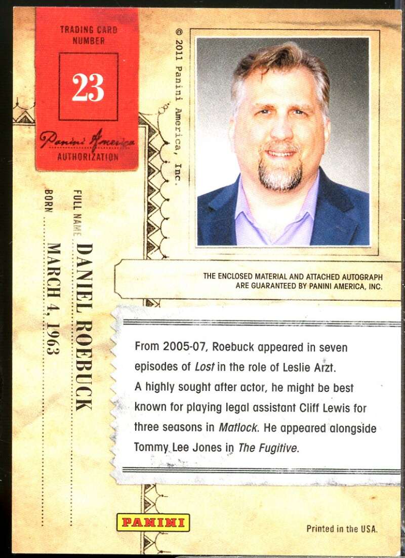 Daniel Roebuck 2011 Panini Americana Private Stars Materials No Autograph #23  Image 2