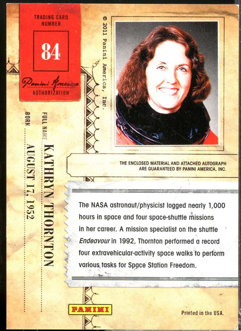 Kathryn Thornton 2011 Panini Americana Private Stars Materials No Autograph #84  Image 2