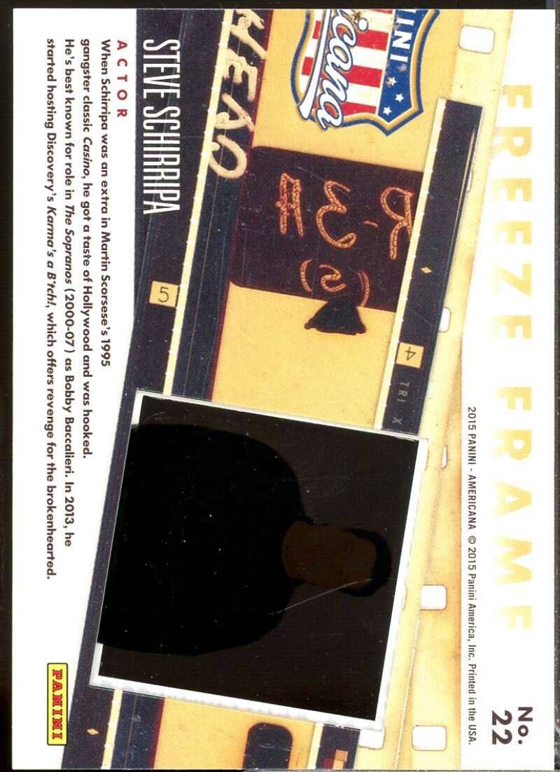 Steve Schirripa Card 2015 Panini Americana Freeze Frame #22  Image 2