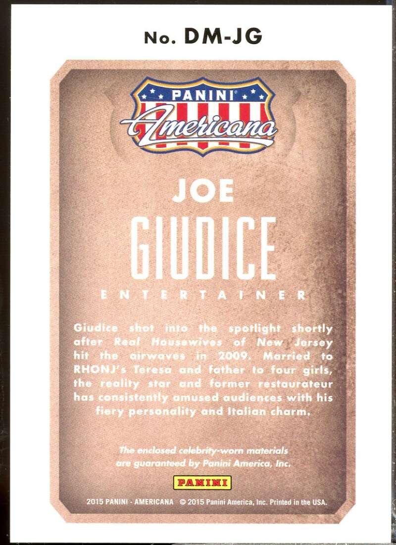 Joe Giudice Card 2015 Panini Americana Double Prime Materials /49 #25  Image 2