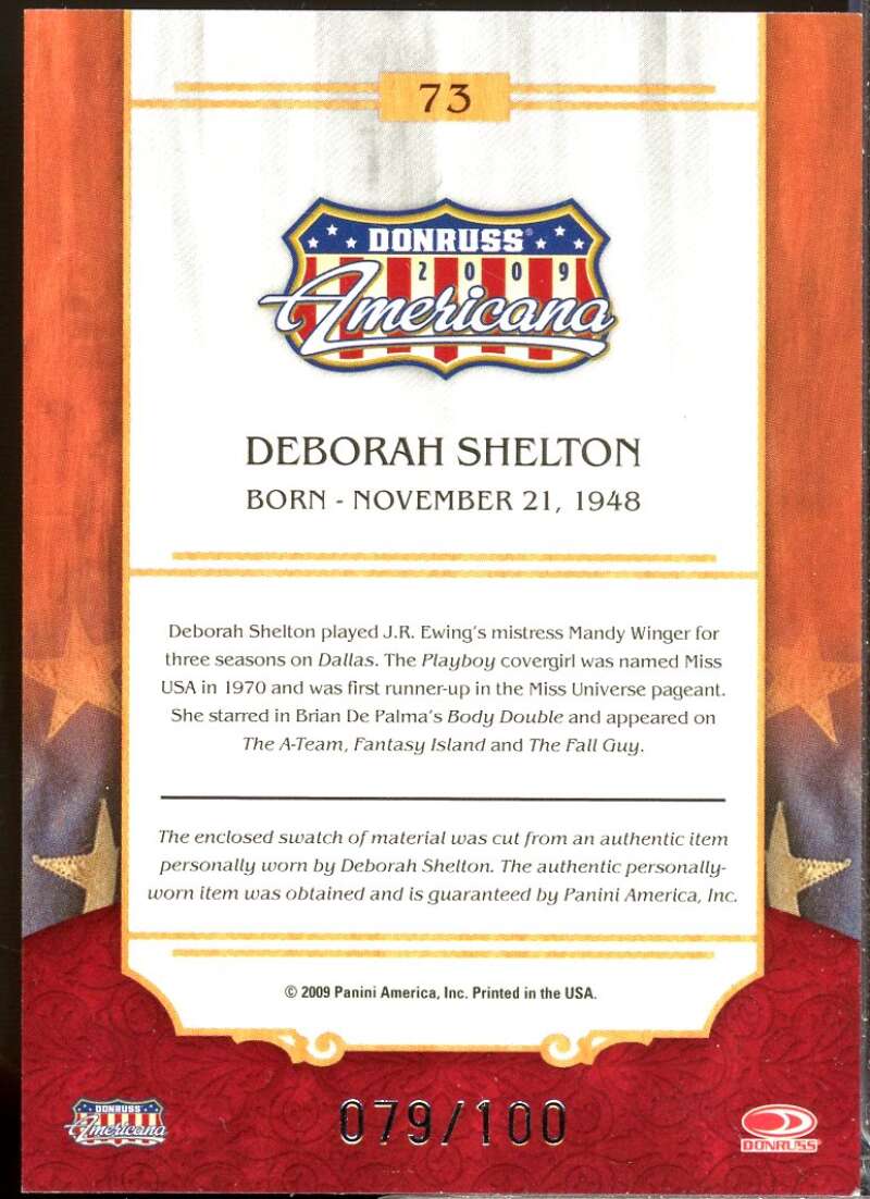 Deborah Shelton Card 2009 Americana Stars Material Silver Proofs /100 #73  Image 2