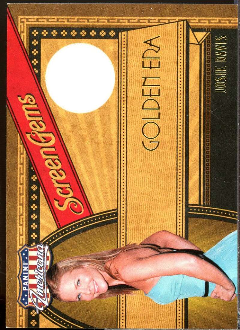 Josie Davis Card 2011 Panini Americana Screen Gems Material Golden Era /49 #19  Image 1