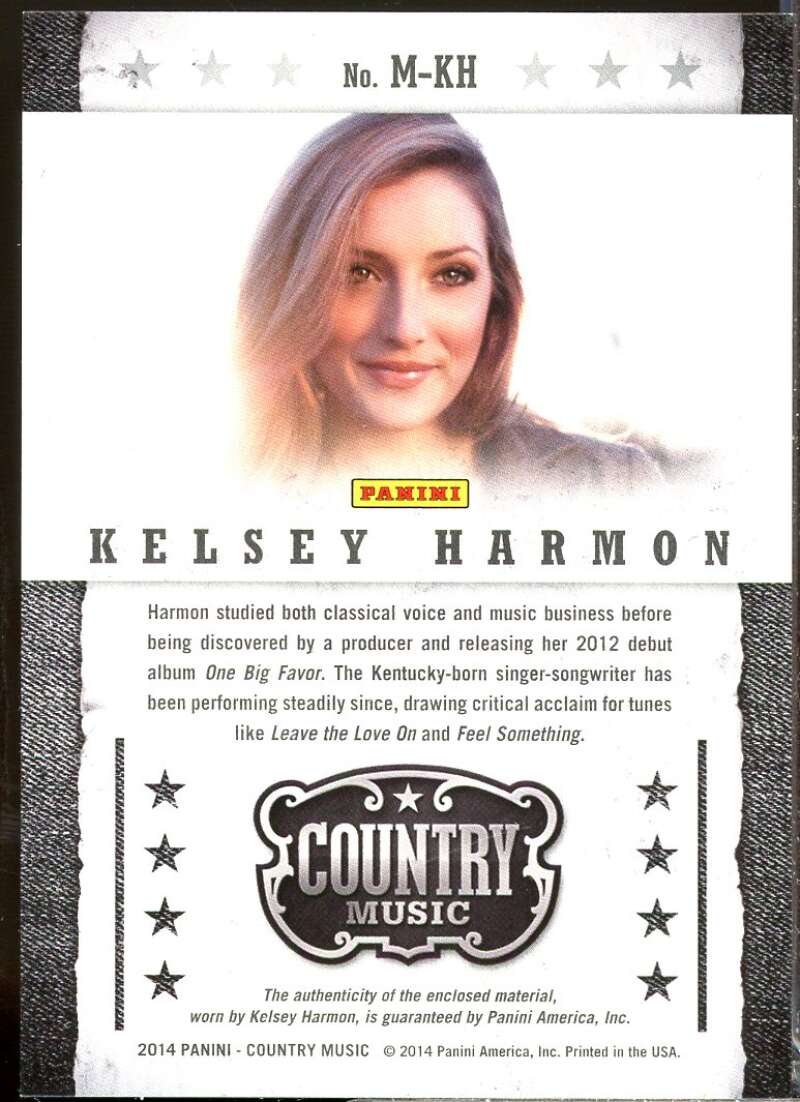 Kelsey Harmon Card 2015 Panini Country Music Musician Materials Green /499 #19  Image 2