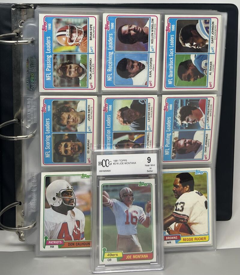 1981 Topps Football Hand Collated Binder Set 1-528 Joe Montana BCCG 9 RC Image 2