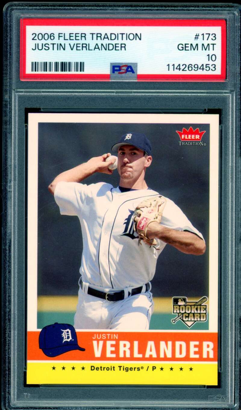 Justin Verlander Rookie Card 2006 Fleer Tradition #173 PSA 10 Image 1
