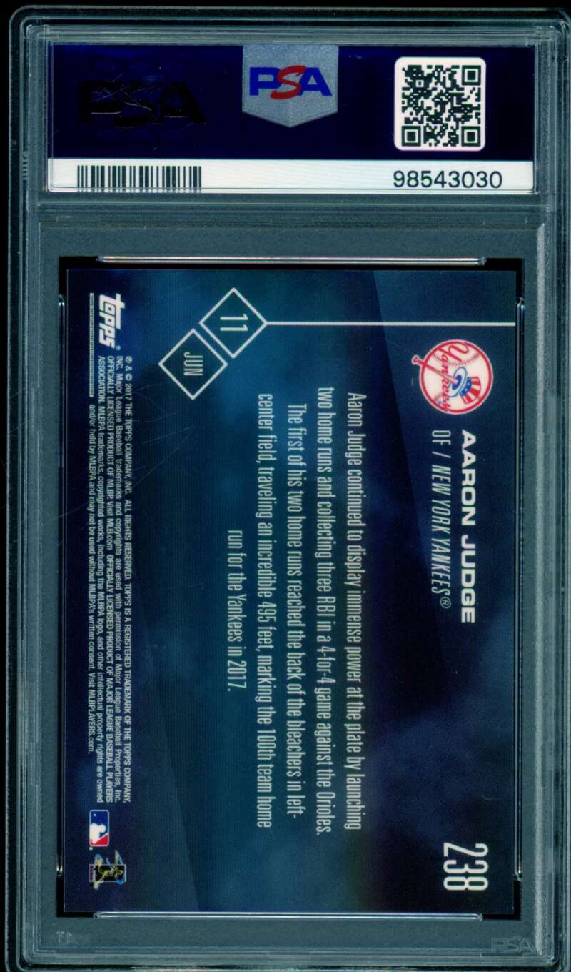 Aaron Judge Rookie Card 2017 Topps Now #238 PSA 9 Image 2