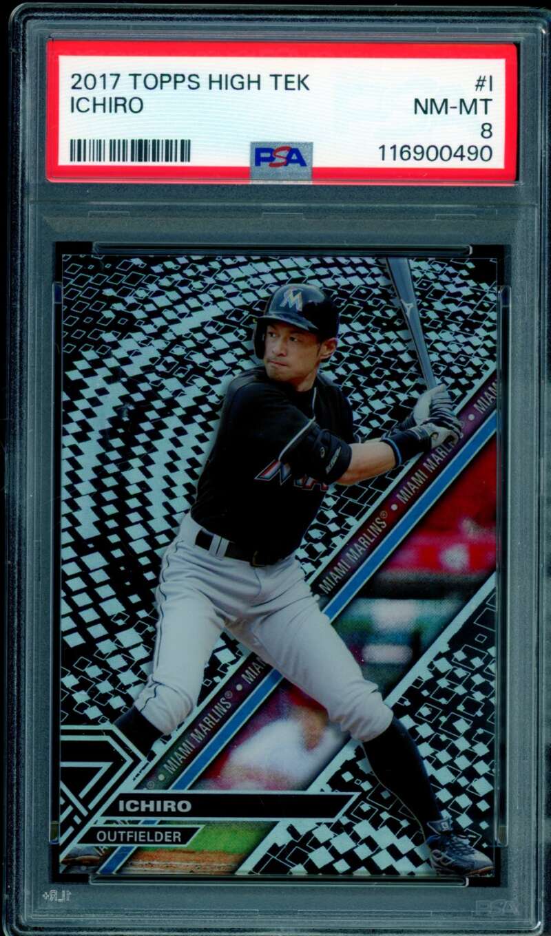 Ichiro Card 2017 Topps High Tek #I PSA 8 Image 1