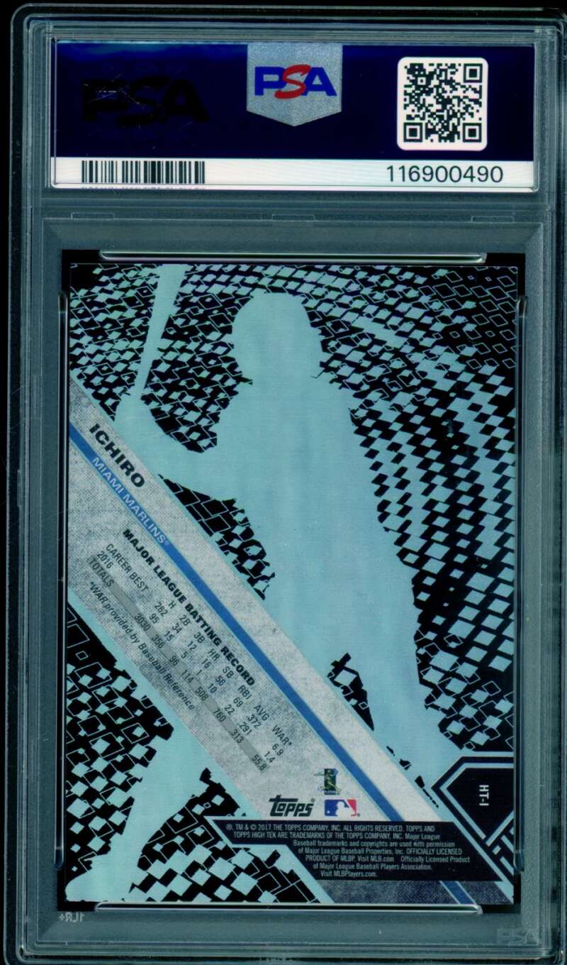 Ichiro Card 2017 Topps High Tek #I PSA 8 Image 2