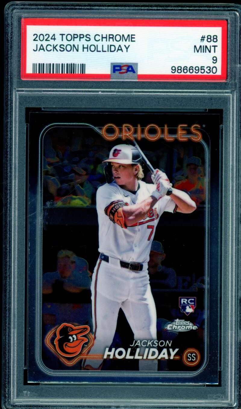 Jackson Holliday Rookie Card 2024 Topps Chrome #88 PSA 9 Image 1