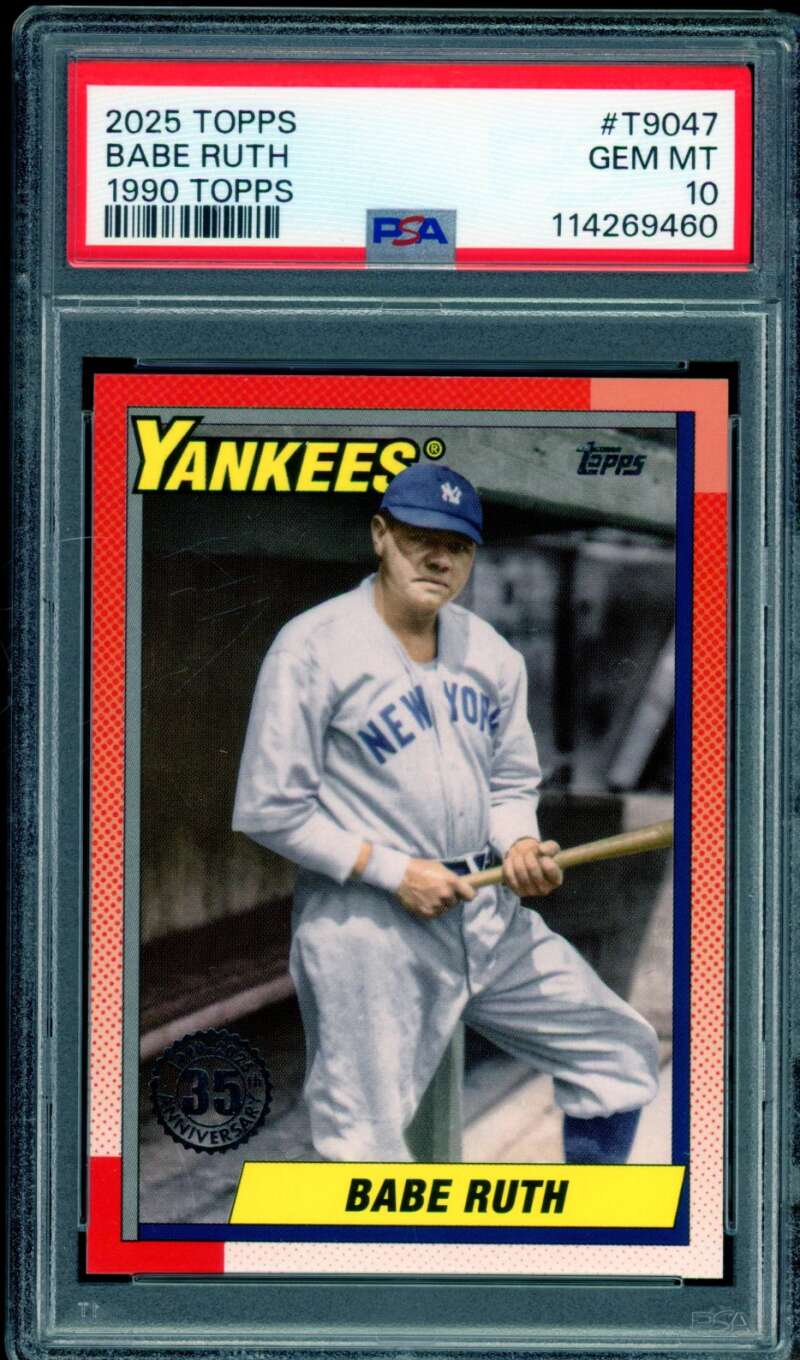 Babe Ruth Card 2025 Topps 1990 #T9047 PSA 10 Image 1