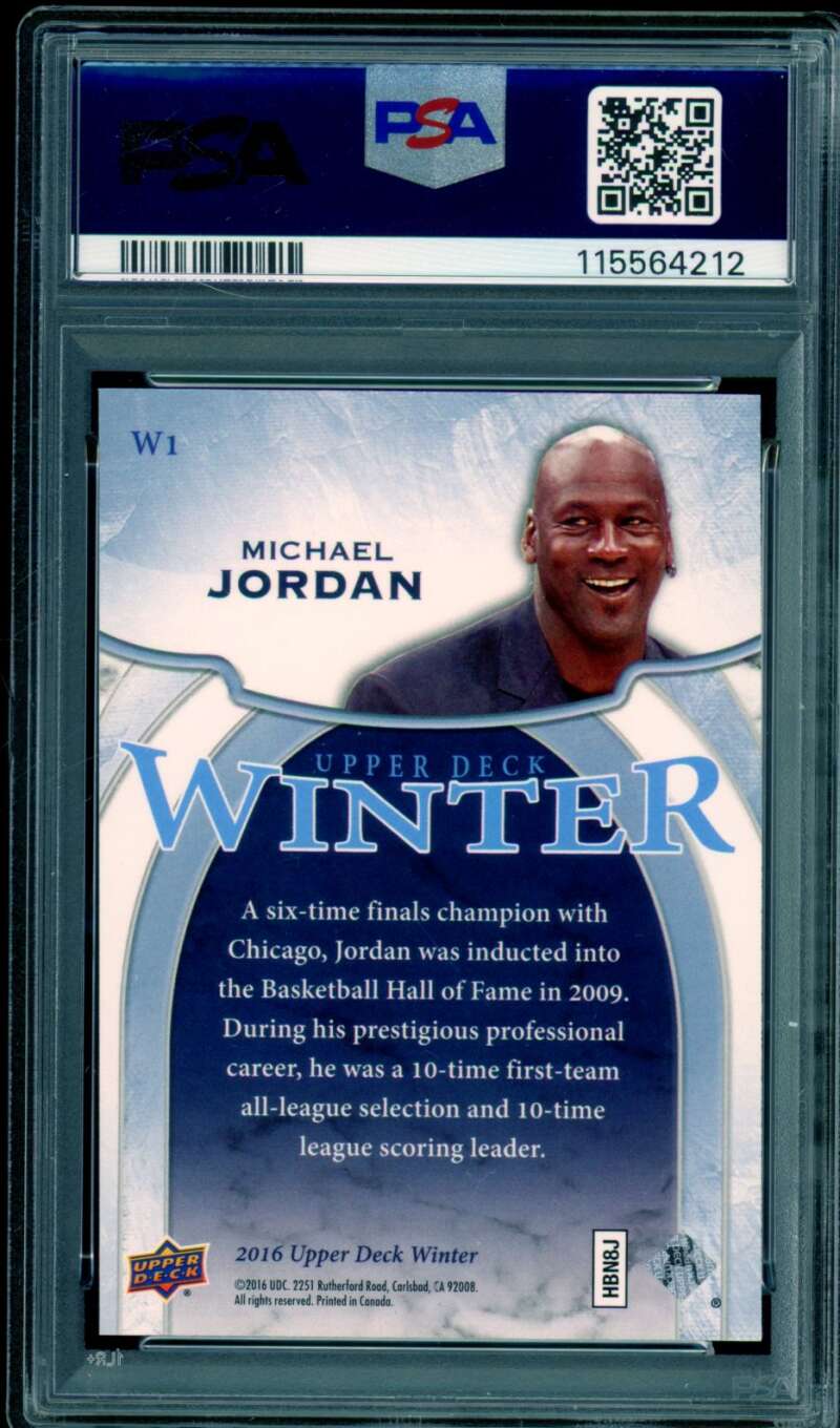 Michael Jordan Card 2016-17 U.D. Winter #W1 PSA 10 Image 2