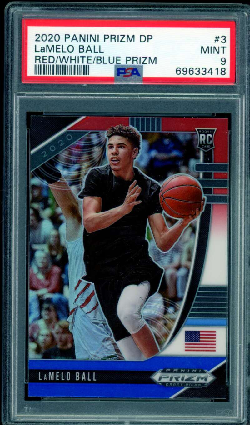 LaMelo Ball Rookie Card 2020-21 Panini Prizm DP #3 PSA 9 Image 1