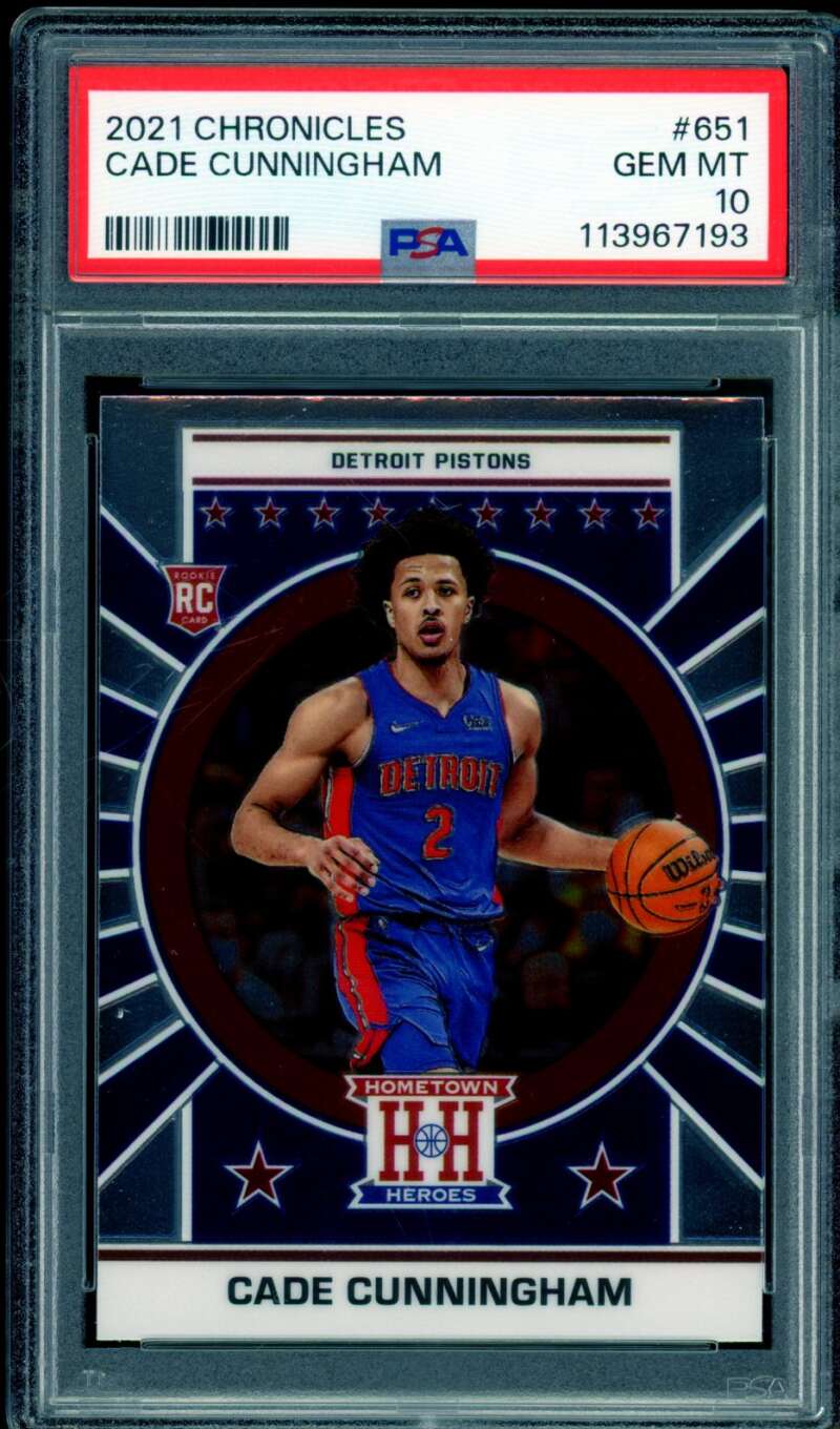 Cade Cunningham Rookie Card 2021-22 Chronicles #651 PSA 10 Image 1