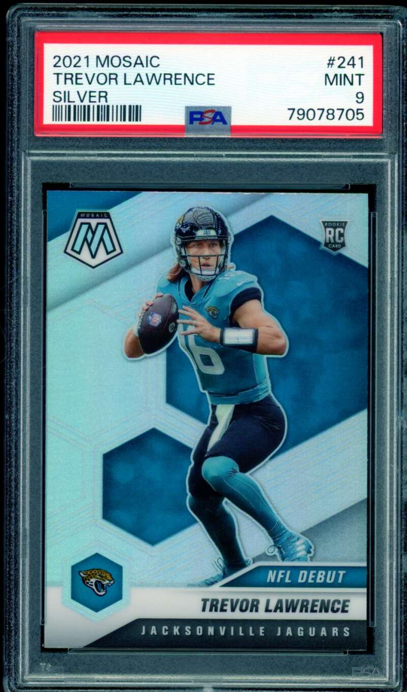Trevor Lawrence Rookie Card 2021 Mosaic Silver #241 PSA 9 Image 1