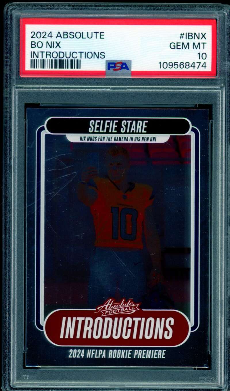 Bo Nix Card 2024 Absolute Introductions #Ibnx PSA 10 Image 1