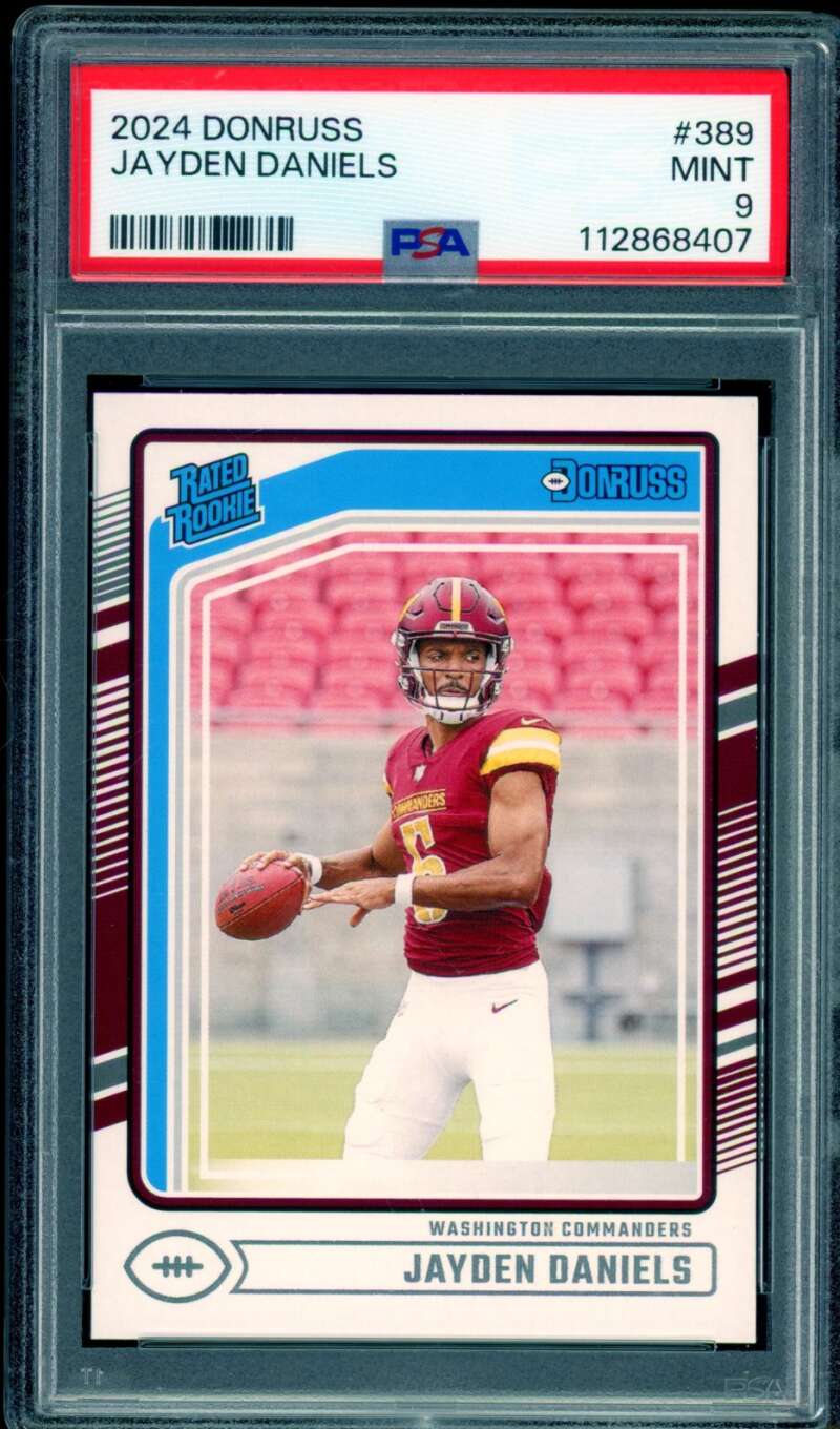 Jayden Daniels Rookie Card 2024 Donruss #389 PSA 9 Image 1