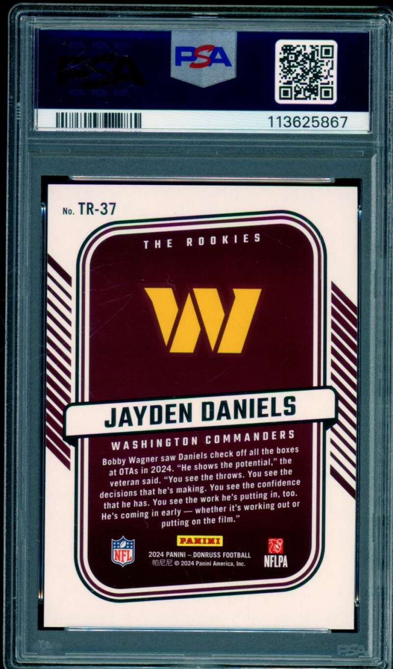 Jayden Daniels Rookie Card 2024 Donruss The Rookies #TR37 PSA 9 Image 2