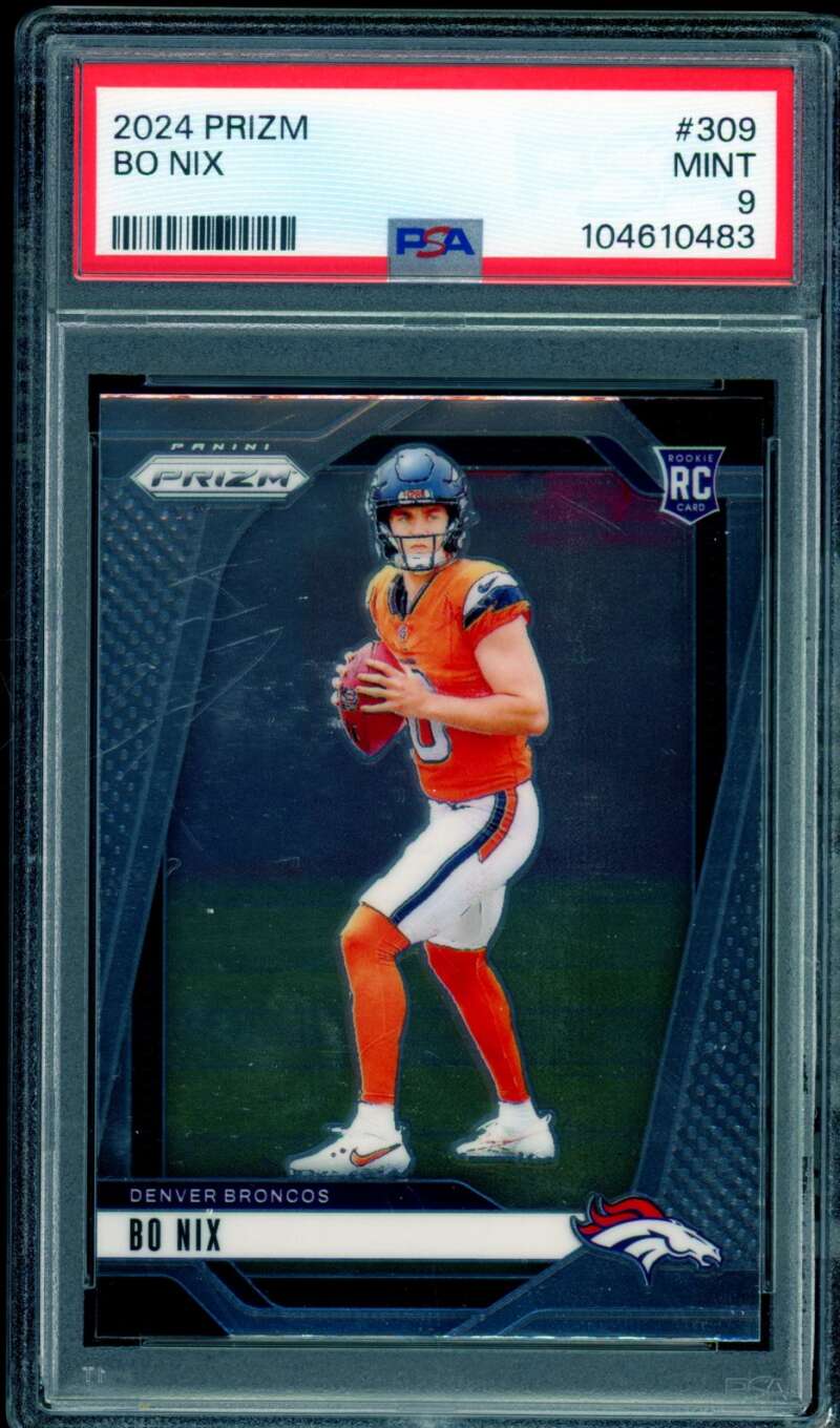 Bo Nix Rookie Card 2024 Prizm #309 PSA 9 Image 1