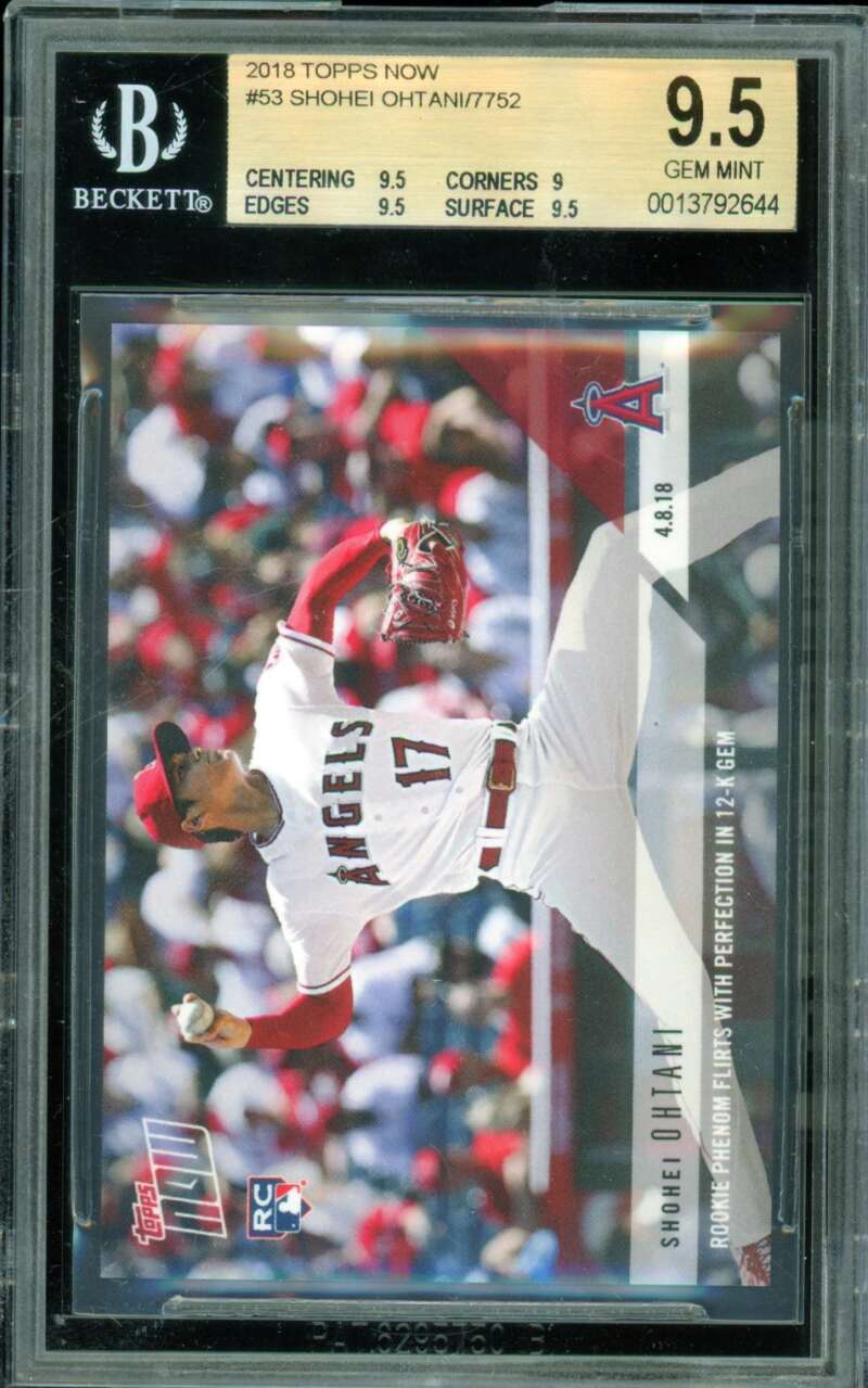 Shohei Ohtani Rookie Card 2018 Topps Now #53 BGS 9.5 Image 1