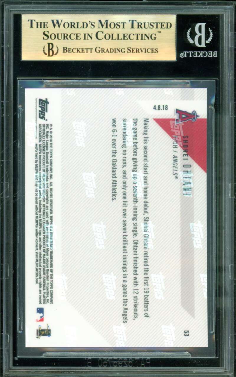 Shohei Ohtani Rookie Card 2018 Topps Now #53 BGS 9.5 Image 2