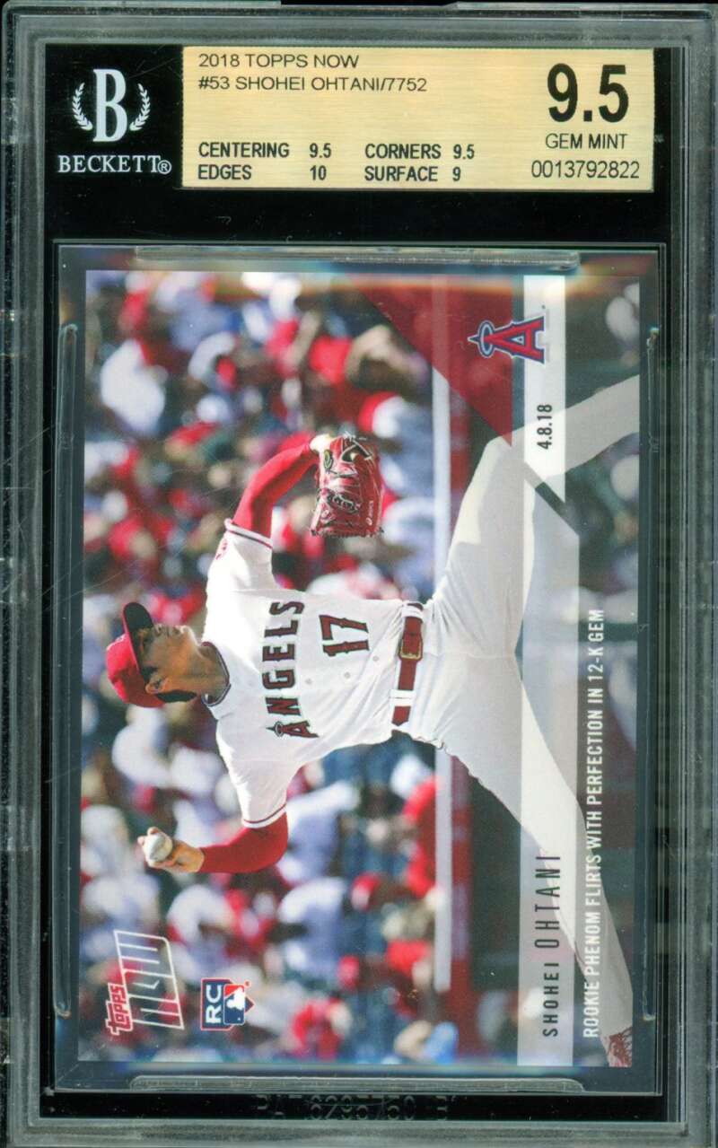 Shohei Ohtani Rookie Card 2018 Topps Now #53 BGS 9.5 Image 1