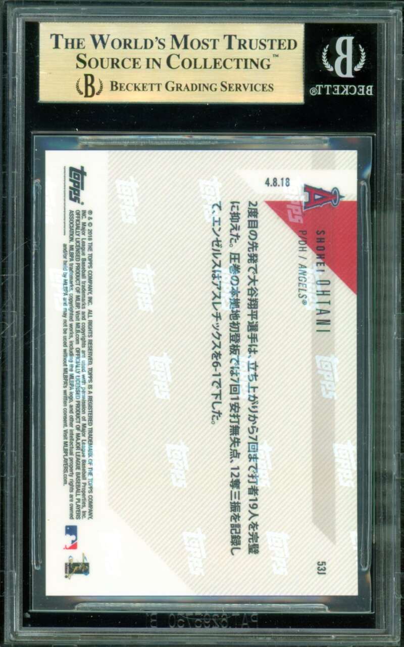 Shohei Ohtani Rookie Card 2018 Topps Now Japanese #53J BGS 9.5 Image 2