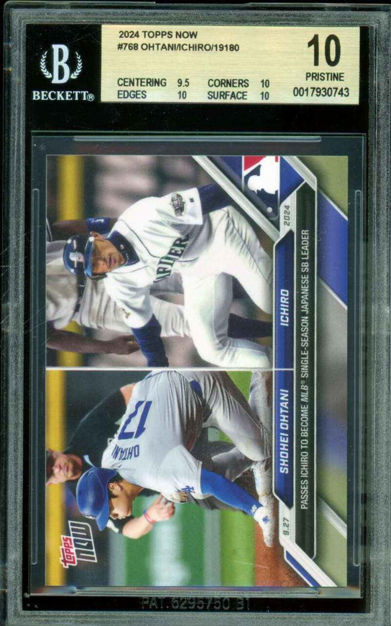 Shohei Ohtani/Ichiro Card 2024 Topps Now #768 (PRISTINE) BGS 10 Image 1