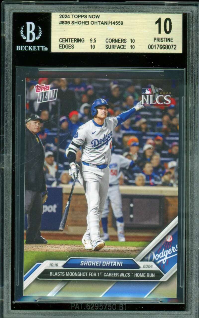Shohei Ohtani Card 2024 Topps Now #839 (PRISTINE) BGS 10 Image 1