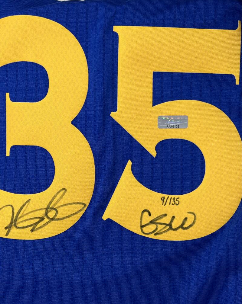 Kevin Durant Autograph Warriors Basketball Jersey Panini Authentic  w/ GSW Inscription Image 2