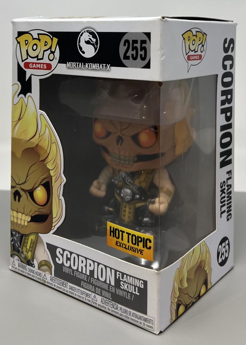 Hot Topic Exclusive Mortal Kombat X Scorpion Flaming Skull Funko Pop #255 Image 1