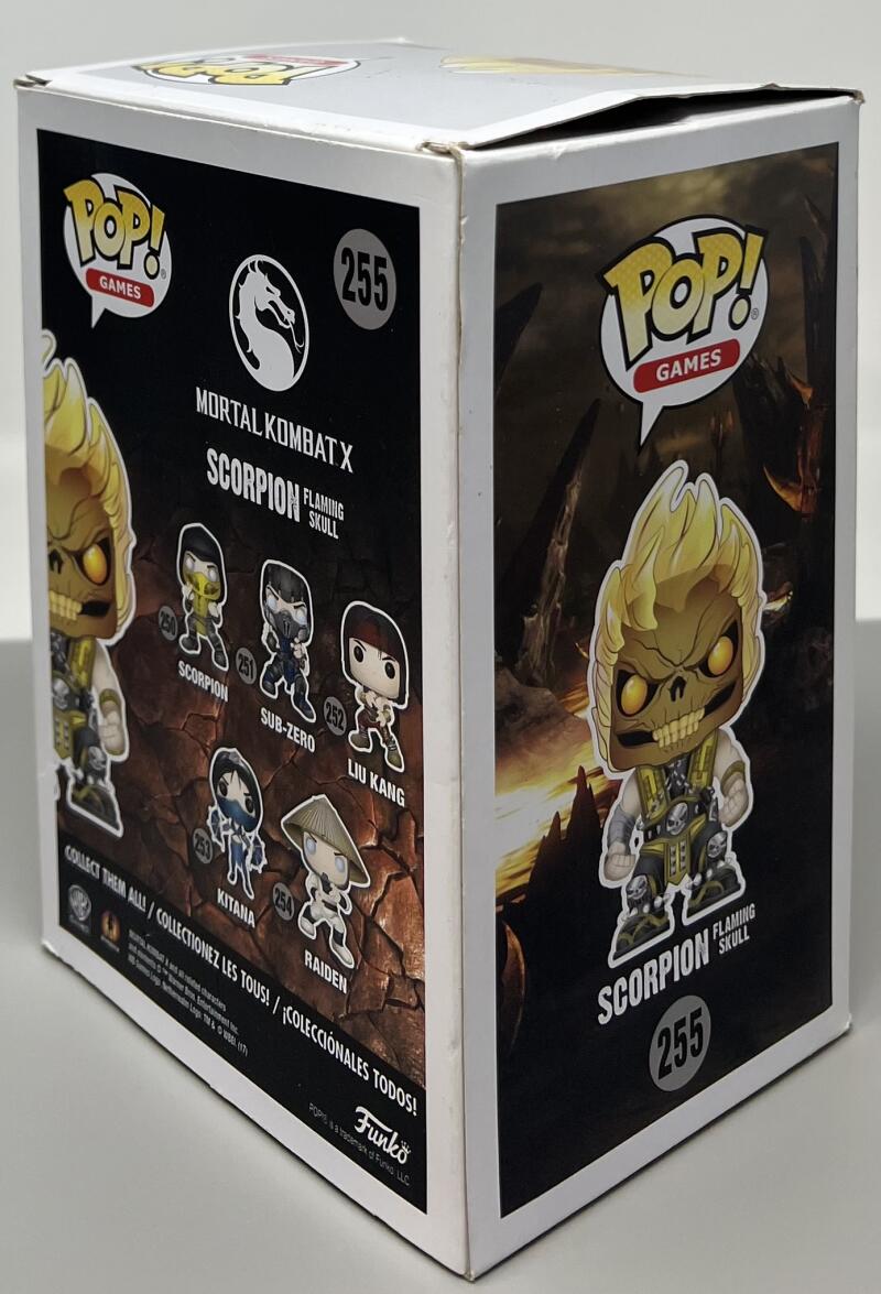 Hot Topic Exclusive Mortal Kombat X Scorpion Flaming Skull Funko Pop #255 Image 2