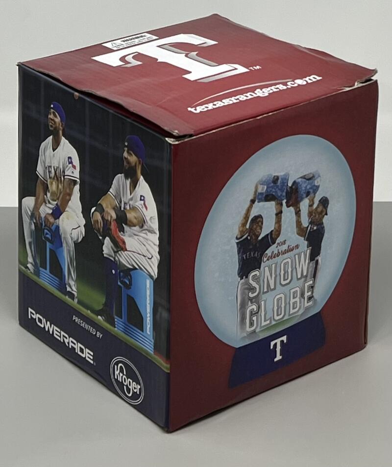2018 Celebration Texas Rangers Andrus / Odor Snow Globe SGA Collectors  Image 1
