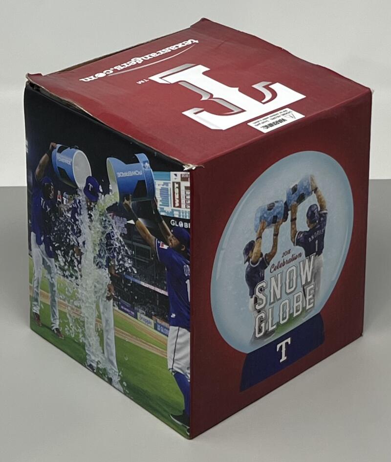 2018 Celebration Texas Rangers Andrus / Odor Snow Globe SGA Collectors  Image 5