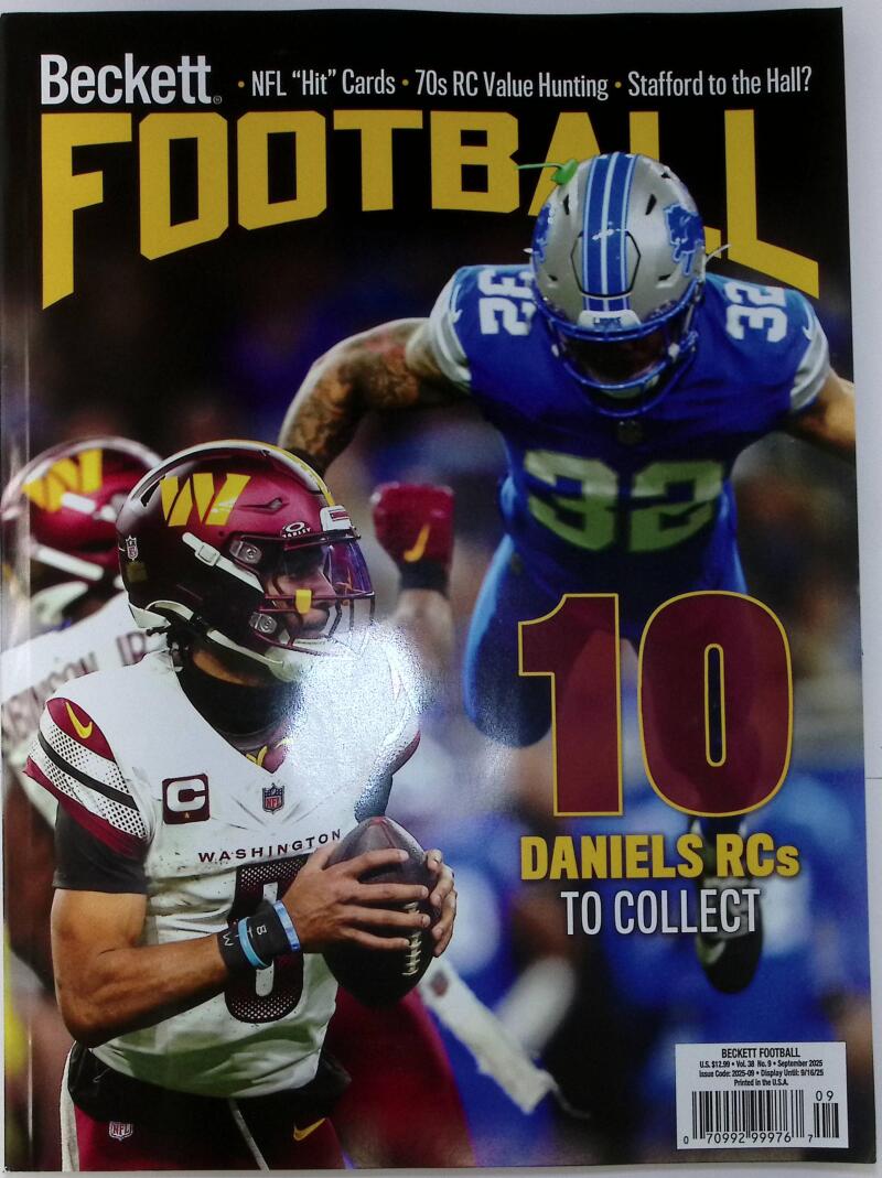 Beckett Football Monthly Price Guide Magazine Sept. 2025 10 Daniels RC's To Collect Image 1