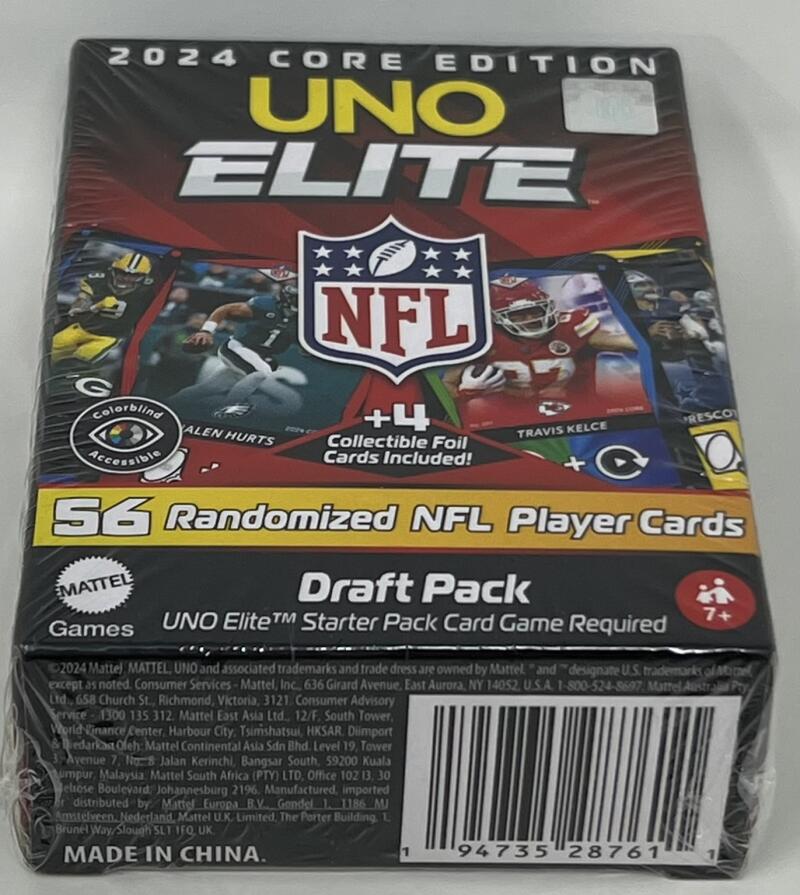2024 Mattel Uno Elite NFL Draft Trading Card Game Pack Image 3