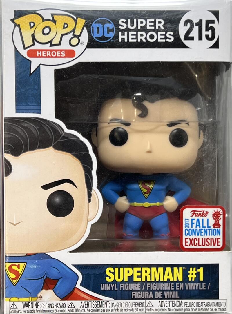 2017 DC Super Heroes Fall Convention Exclusive Superman #1 Funko Pop #215 Image 3