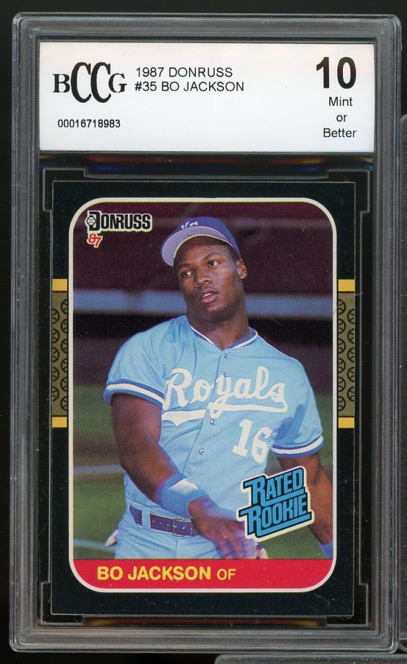 1987 Donruss #35 Bo Jackson Rookie Card BGS BCCG 10 Mint+ Image 1