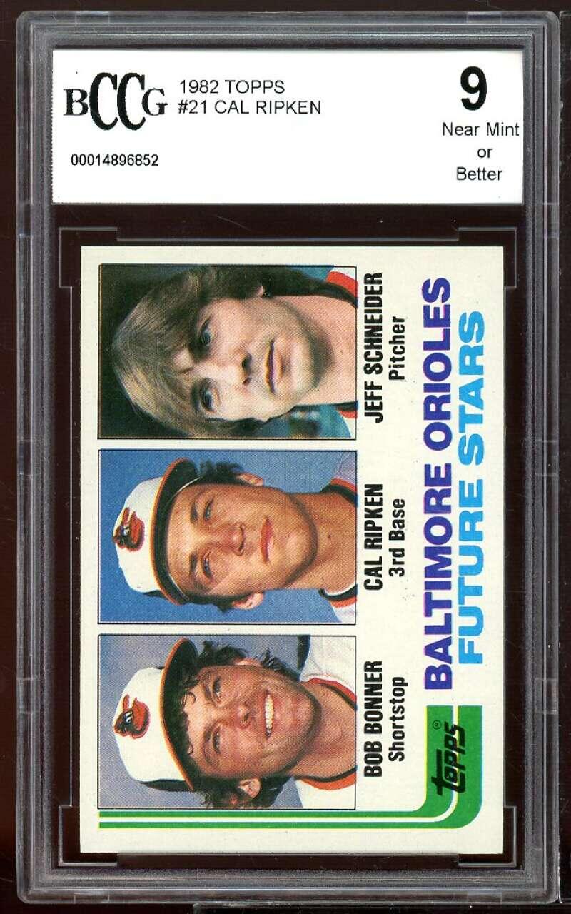 1982 Topps #21 Cal Ripken Rookie Card BGS BCCG 9 Near Mint+ Image 1