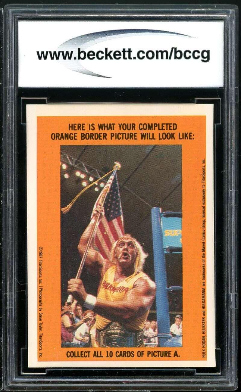 1987 Topps WWF Stickers #2 Hulk Hogan Card BGS BCCG 9 Near Mint+ Image 2
