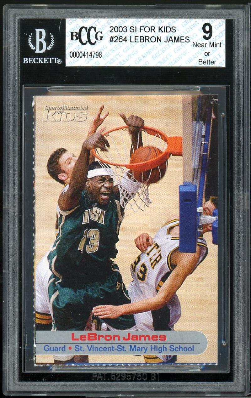 2003 SI For Kids #264 Lebron James Rookie Card BGS BCCG 9 Near Mint+ Image 1